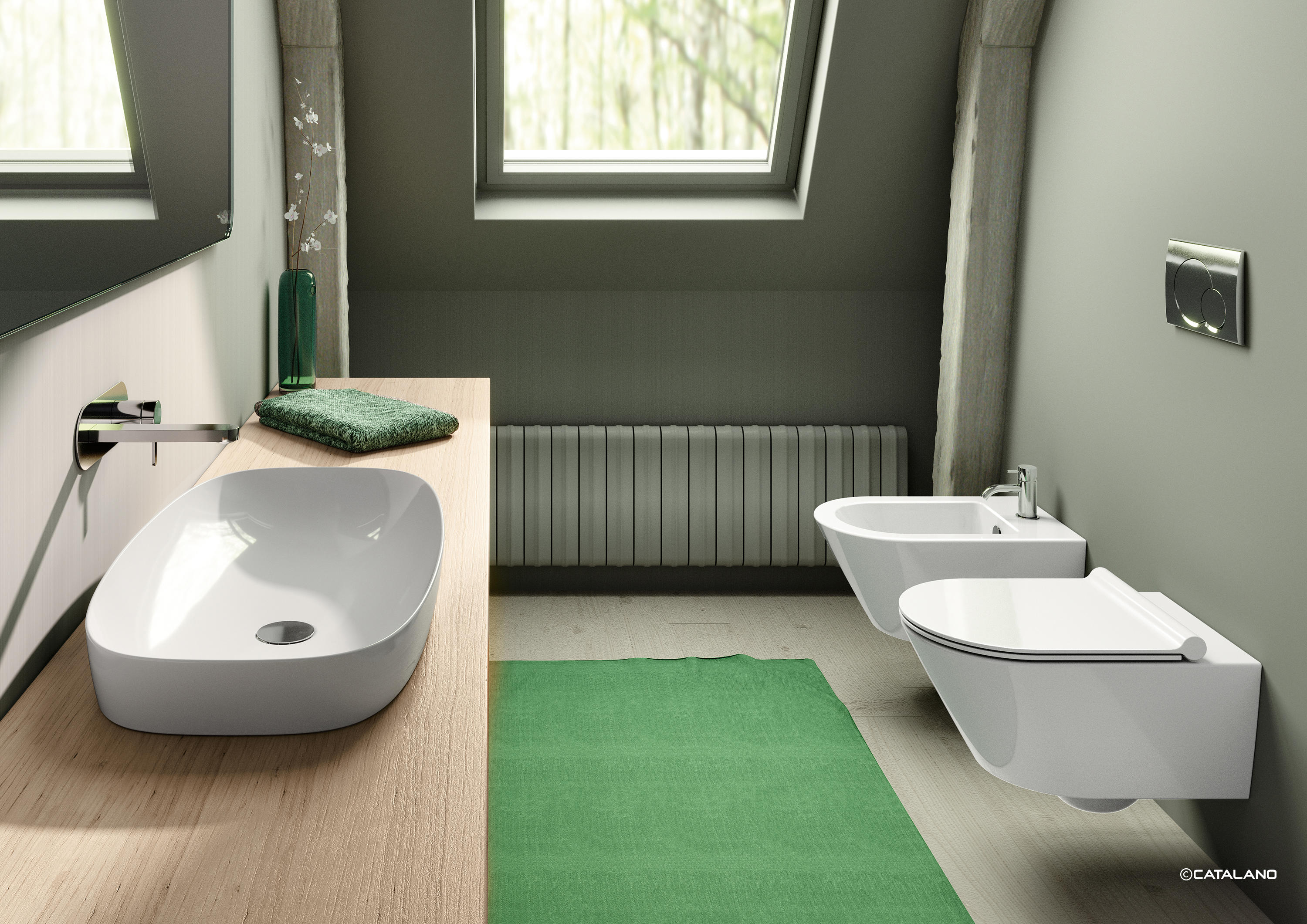 GREEN 80X50 - Wash basins from Ceramica Catalano