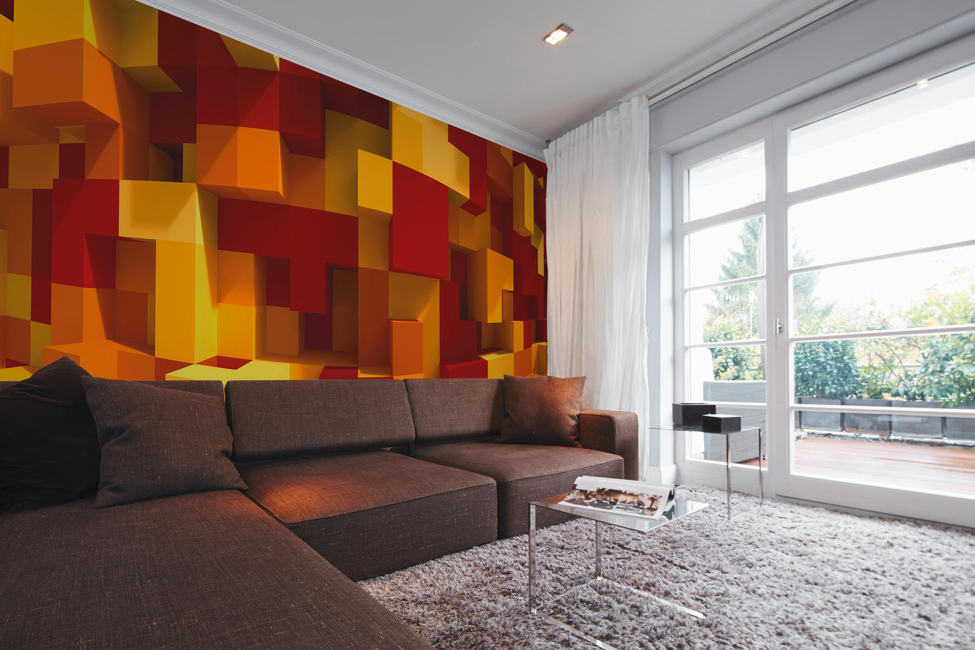 Colourful 3D Look Geometric Wallpaper  lifencolors