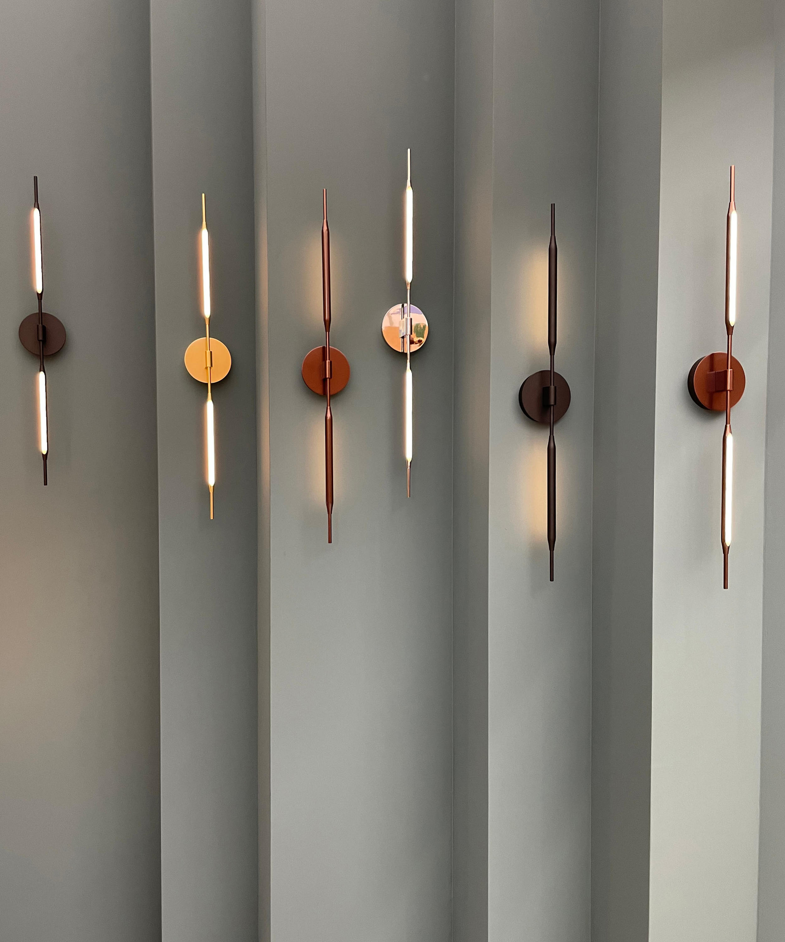 Reed Wall Light satin gold Architonic