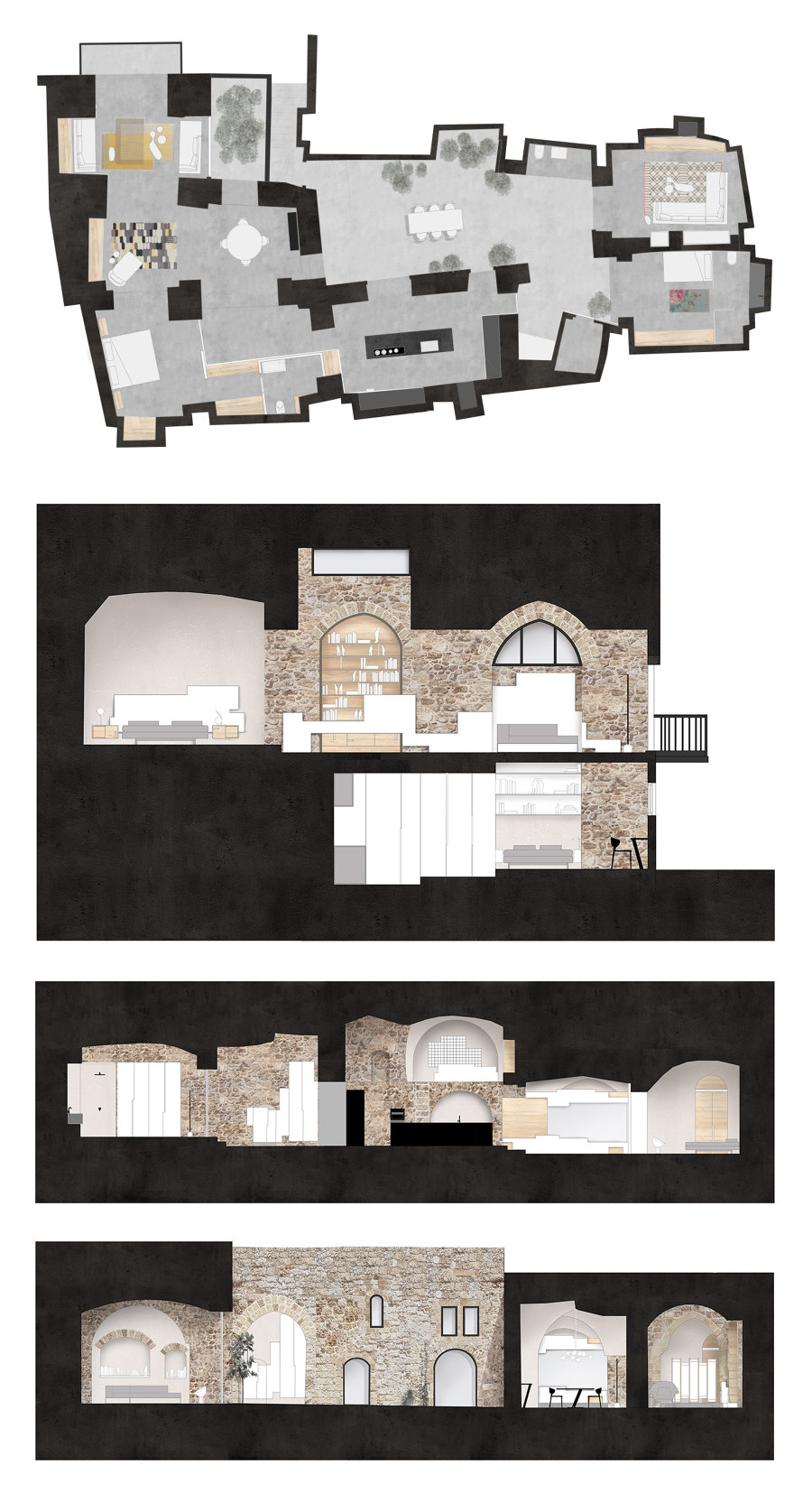 Old Jaffa house 4 de Pitsou Kedem Architects | Pièces d'habitation