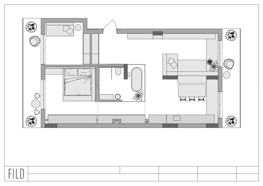 Rybalsky Apartment de FILD Design Thinking Company | Pièces d'habitation