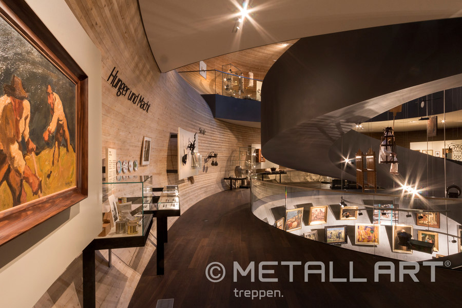 Gerundete Skulpturtreppe im PANEUM - Wunderkammer des Brotes de MetallArt Treppen | Referencias de fabricantes