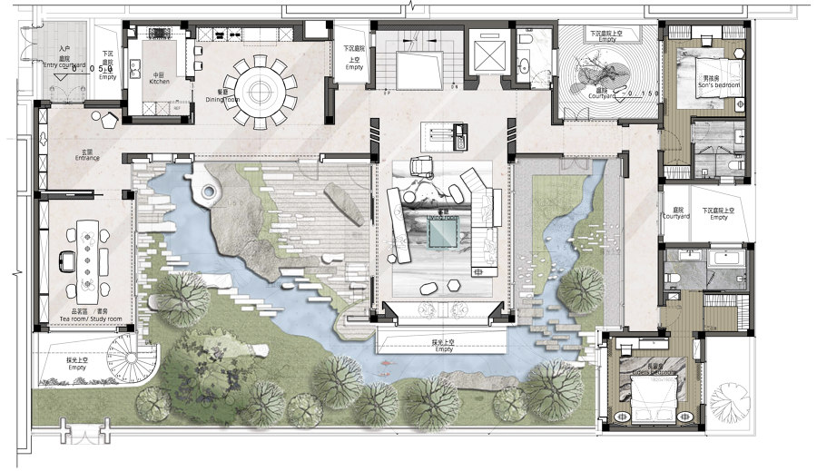 Villa Smriti Curtilage by T.K. Chu Design | Living space