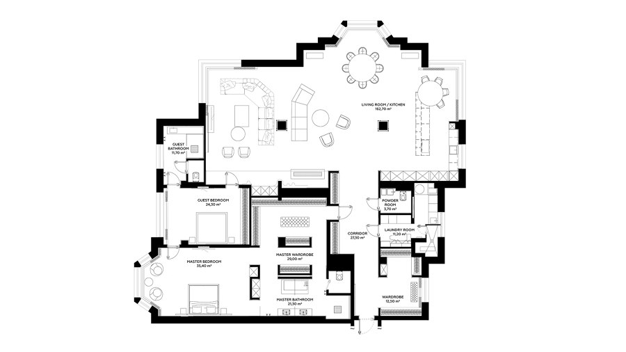 Grand Apartment de Yodezeen architects | Espacios habitables