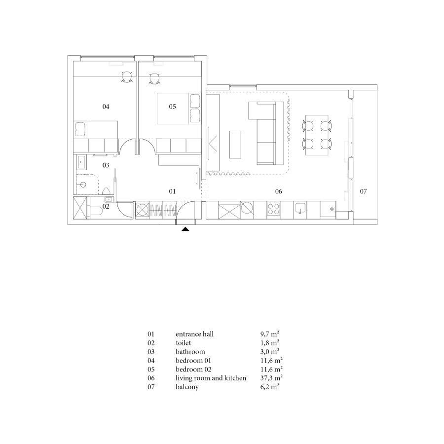 Mlékárenská Apartment de RDTH architekti | Pièces d'habitation