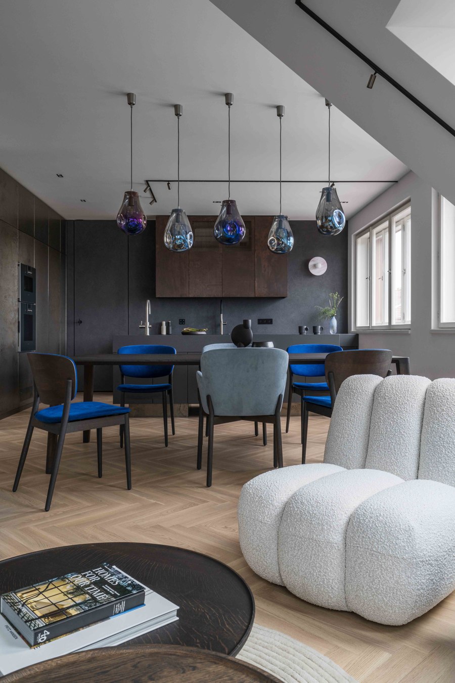 Prague Rooftop Apartment: A Home That Captures the Passage of Time by obliqo | Living space