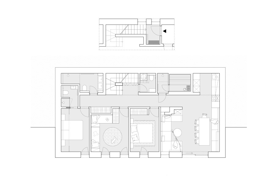 Weekend Apartment in the Jizera Mountains by Markéta Bromová architekti | Living space