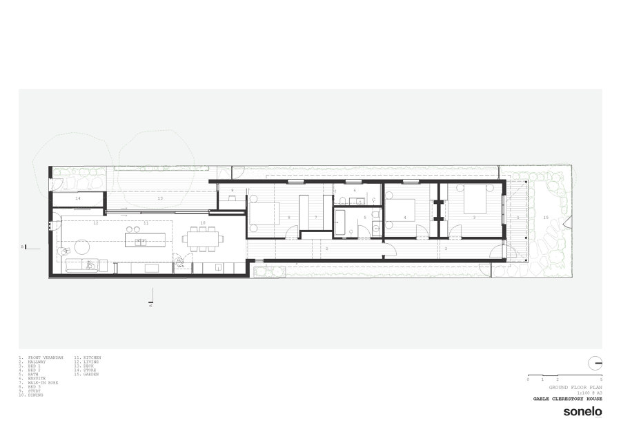 Gable Clerestory House de Sonelo Design Studio | Pièces d'habitation