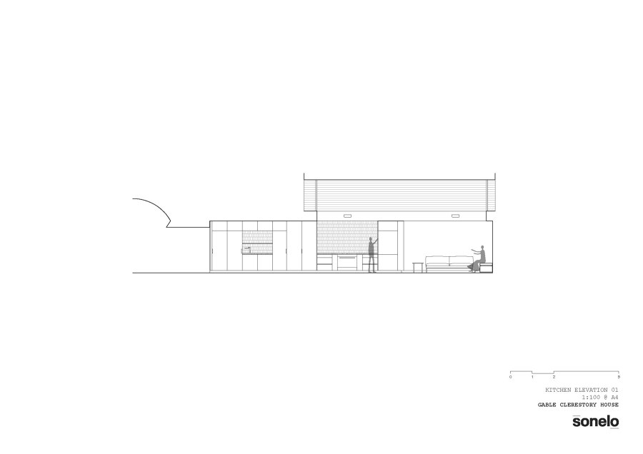 Gable Clerestory House by Sonelo Design Studio | Living space
