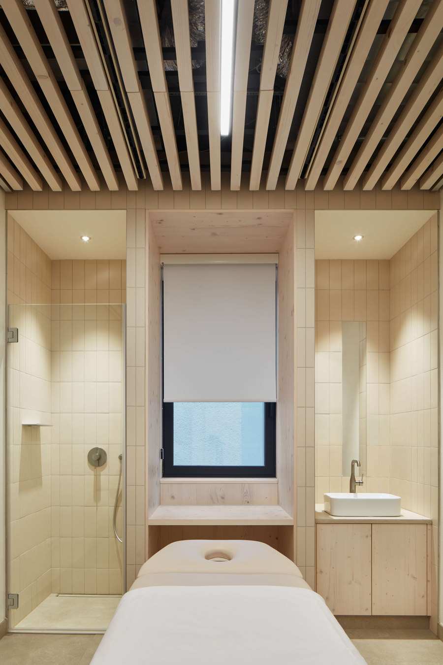 Sauna World in Trebon de Plus One Architects | Spa facilities