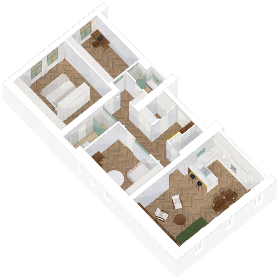Villa Bianca Apartment by Komon architekti | Living space