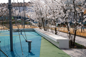 A green park filled with concrete furniture – Millenáris Széllkapu, Budapest | Manufacturer references | VPI Concrete