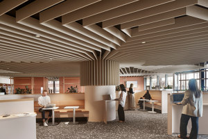 Acoustic ceiling maze at Flinders Uni Festival Tower | Manufacturer references | Woven Image