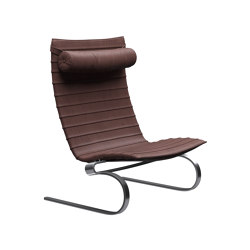 PK20™ | Lounge chair | Leather | Matt chromed spring steel base | without armrests | Fritz Hansen