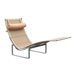 PK24™ | Lounge chair | Wicker | Satin brushed stainless spring steel base | Chaise Longues | Fritz Hansen