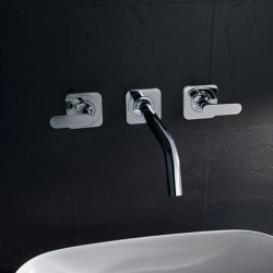 AXOR Citterio 3-Loch Waschtischarmatur Unterputz mit Rosetten und Auslauf 226 mm DN15 Wandmontage | Wash basin taps | AXOR