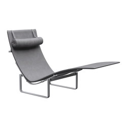 PK24™ | Lounge chair | Leather | Satin brushed stainless steel base | Chaise Longues | Fritz Hansen