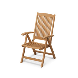 Columbus garden chair in teak for outdoor use, adjustable | Chairs | Skagerak
