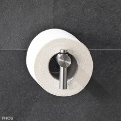 Minimalist stainless steel toilet roll holder - screw-fixed | Portarotolo | PHOS Design