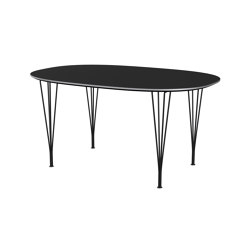 Superellipse™ | Dining table | B612 | Black laminate | Black powdercoated spanlegs | Contract tables | Fritz Hansen