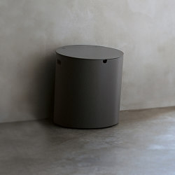 Basket - COM510 storage bin or stool in plywood, grey | Bathroom accessories | Agape