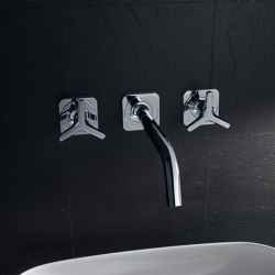 AXOR Citterio M 3-Hole Basin Mixer for concealed installation with star handles, escutcheons and spout 226mm DN15, wall mounting | Wash basin taps | AXOR