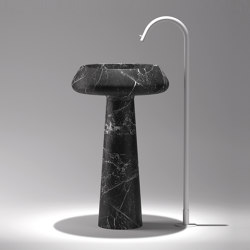Bjhon 2 freestanding washbasin in black marquina marble | Wash basins | Agape
