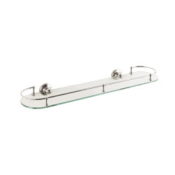 Vienna Ablagekonsole mit Reling, transparentes Glas, 650 mm | Bathroom accessories | Aquadomo