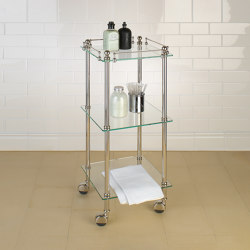 Tavolino with clear glass shelves | Bath shelving | Aquadomo