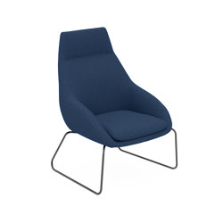 Blue Armchair with sled base | Armchairs | Casala