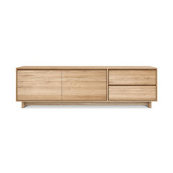 Wave | Oak TV cupboard - 2 doors - 1 flip-down door - 1 drawer | Multimedia sideboards | Ethnicraft