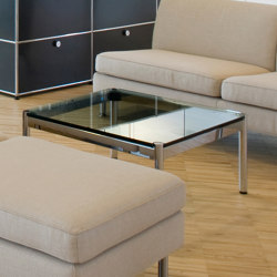 USM Haller Low Table | Transparent Glass | Tabletop rectangular | USM