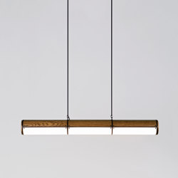 Woody Endless Straight - 3 Units (Black/Stained Oak) | Suspended lights | Roll & Hill