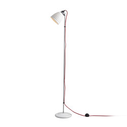 Hector Bibendum Floor Light, White, Red Braided Cable | Free-standing lights | Original BTC