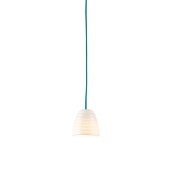 Hector Bibendum Size 1 Pendant, White with Turquoise Cable | Suspensions | Original BTC
