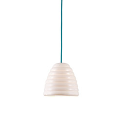 Hector Bibendum Size 3 Pendant, White with Turquoise Cable | Suspended lights | Original BTC