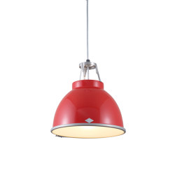 Titan Size 1 Pendant Light, Red with Etched Glass | Suspensions | Original BTC