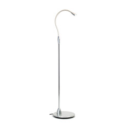 Jet Stream Floor Light, clear anodised with off white leather | Free-standing lights | Original BTC