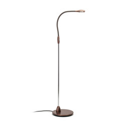 Cirrus Floor Light, anodised bronze with mushroom leather | Free-standing lights | Original BTC