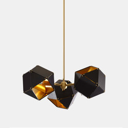 Welles Steel 3-Spoke Pendant | Ceiling suspended chandeliers | Gabriel Scott