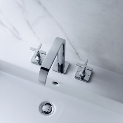 AXOR Citterio E 3-hole basin mixer with pop-up waste set and escutcheons | Wash basin taps | AXOR