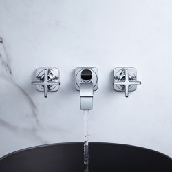 AXOR Citterio E 3-hole basin mixer for concealed installation with escutcheons wall-mounted |  | AXOR