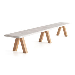 Trestle bench - double & padded upholstery | Benches | viccarbe