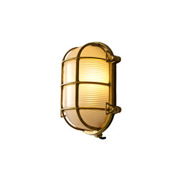 Oval Brass Bulkhead with Internal Fixing Points, Pol Brass | Wall lights | Original BTC