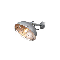 Steel Working Wall Light With Protective Guard, Galvanised | Wall lights | Original BTC