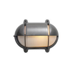 7434 Oval Brass Bulkhead With Eyelid Shield, Large, Weathered Brass | Wall lights | Original BTC