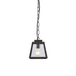 7635 Quad Pendant Light, Small, Weathered Brass, Clear, Closed Top | Suspended lights | Original BTC