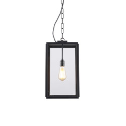 Square Pendant, Ext Glass, Closed Top, Weather Brass, Clear | Suspended lights | Original BTC