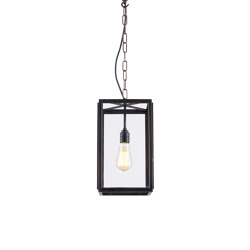 Small Square Pendant, External Glass, Weathered Brass, Clear | Suspended lights | Original BTC