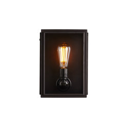 7641 Box Wall Light, External Glass, Small, Weathered Brass, Clear Glass | Wall lights | Original BTC
